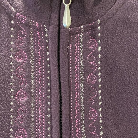 Penmans purple fleece jacket, full zip embroidered SIZE XL retro boxy - Picture 3 of 12